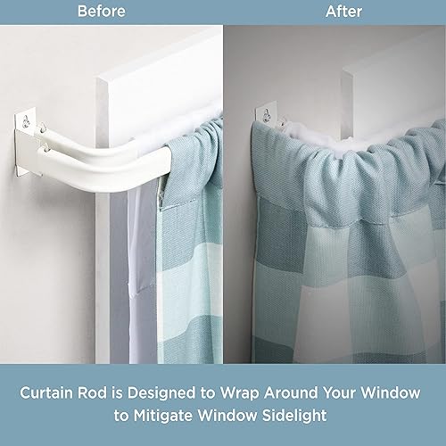 Miniatura 3 de Kenney Barra de cortina doble básica ajustable color blanco