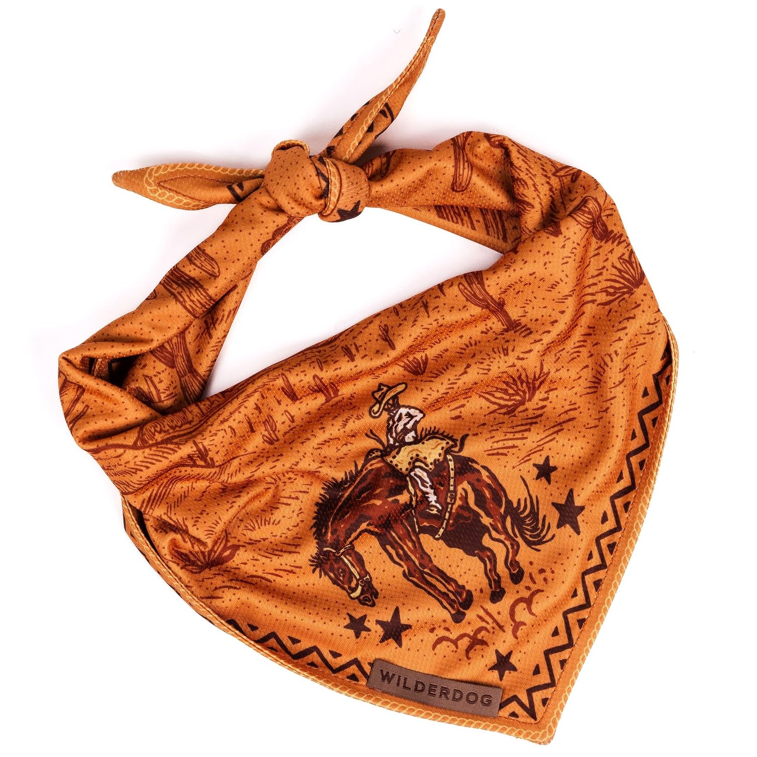 Wilderdog Dog Bandana with Lightweight Quick Drying Poly-Blend Mesh Material in Cowpoke