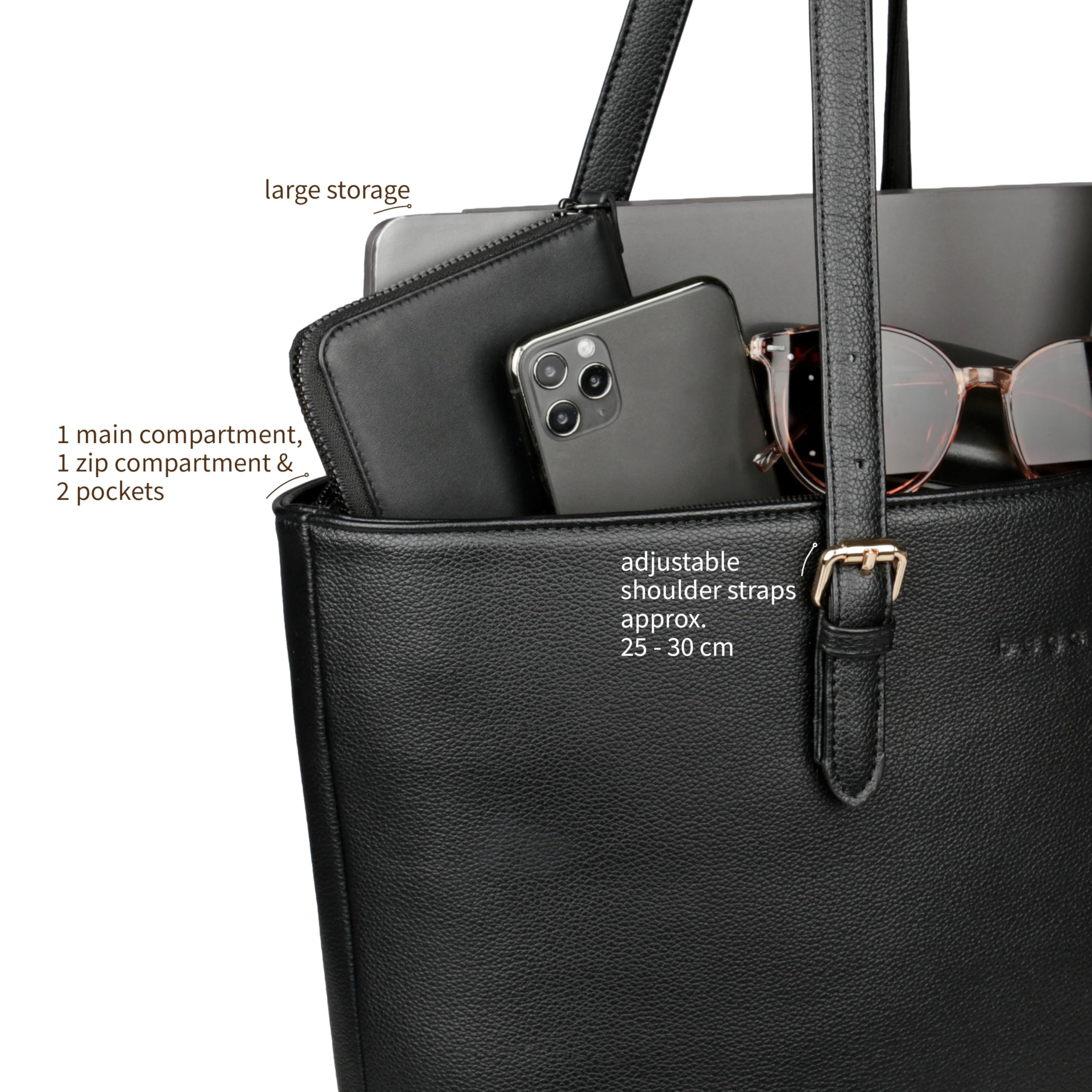 bugatti Mare 3.0 Shopper-Tasche für Damen groß, leichte Tote Bag aus Kunstleder