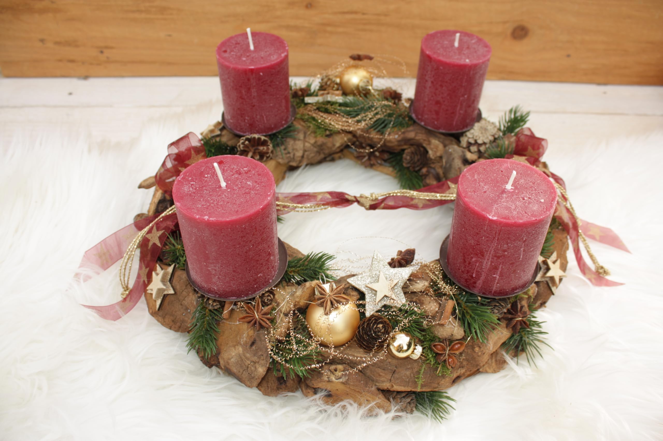 Adventskranz D40cm Altrot haltbar