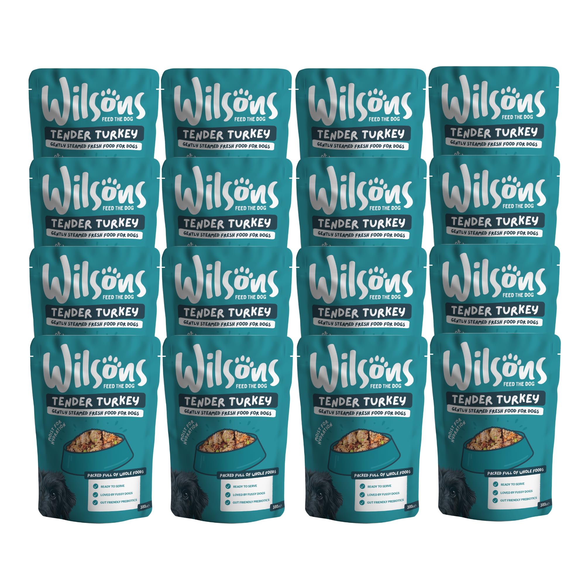 Wilsons Turkey Fresh Dog Food Premium Natural Protein Complete Balanced Diet - 16x 380g Pouches — image 1