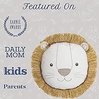 Vista 5 de MON AMI Leopold Lion Almohada Decorativa – 14" Almohada de Peluche de Animal de Peluche para Abrazar, Cojín Decorativo para Guardería Infantil