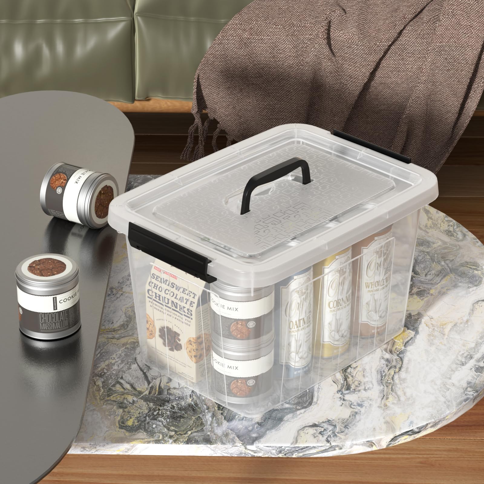Amazon.co.jp: Ziglous 18クォート収納ボックス 透明プラスチック収納