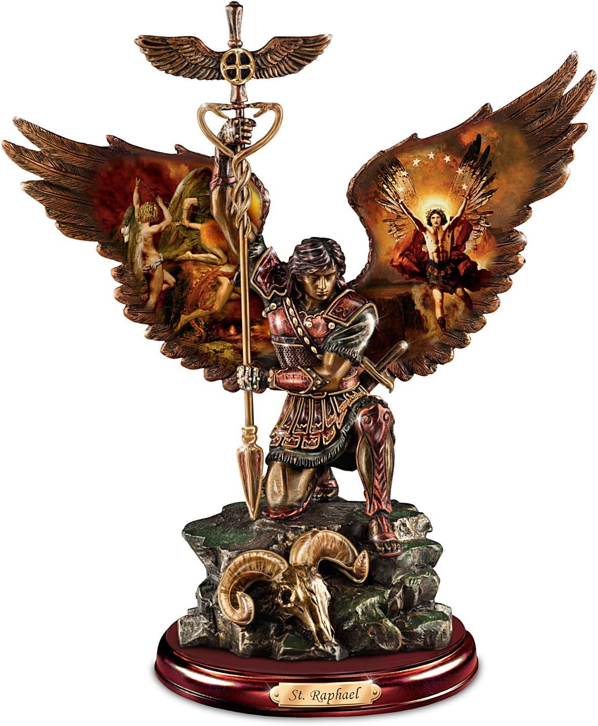 The Bradford Exchange St. Raphael: Merciful Healer Sculpture with Howard David Johnson Artwork