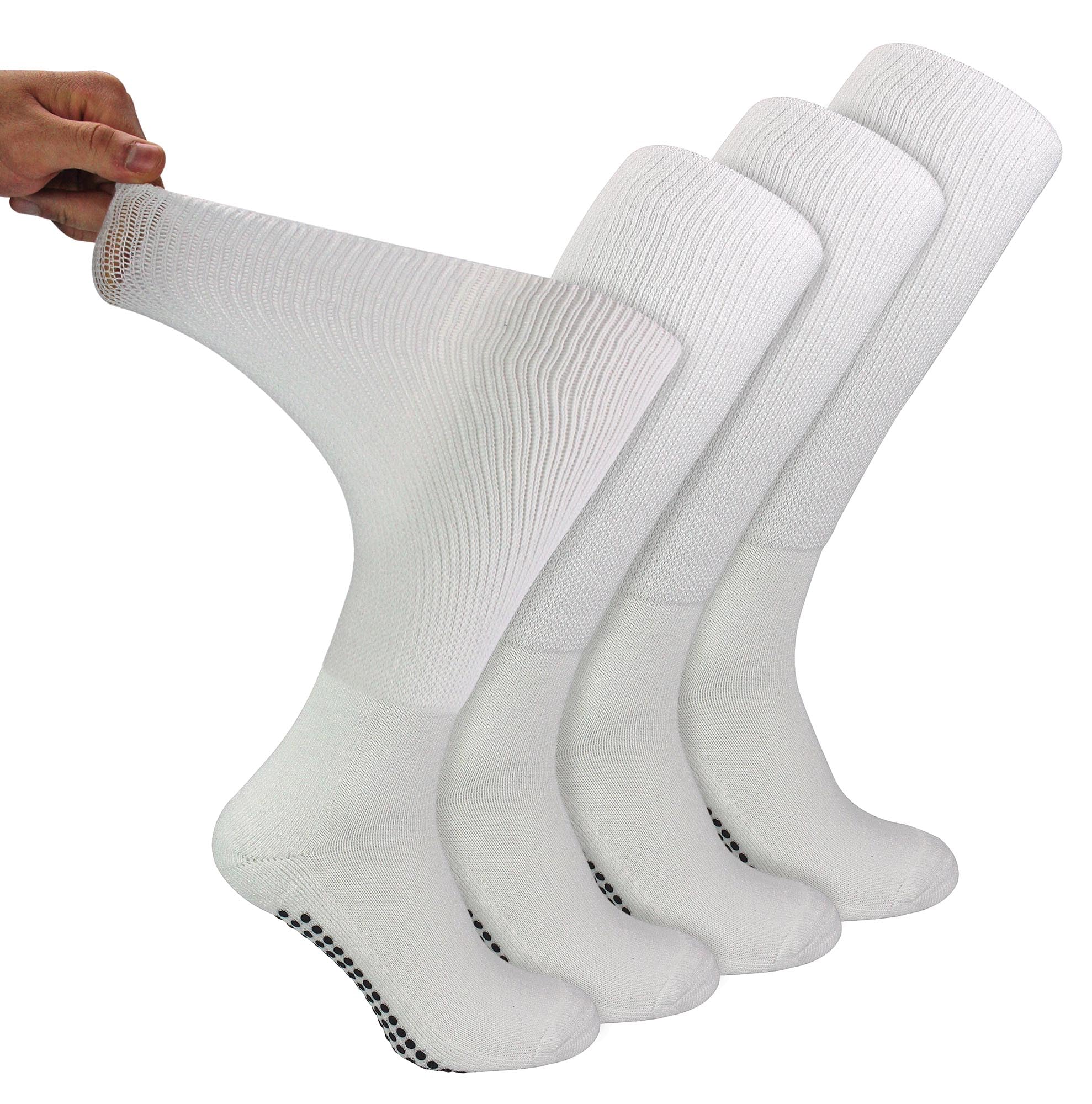 Dr.Socks Women's Diabetic Socks - Knee High - Bamboo Blend - White - Size 12-14