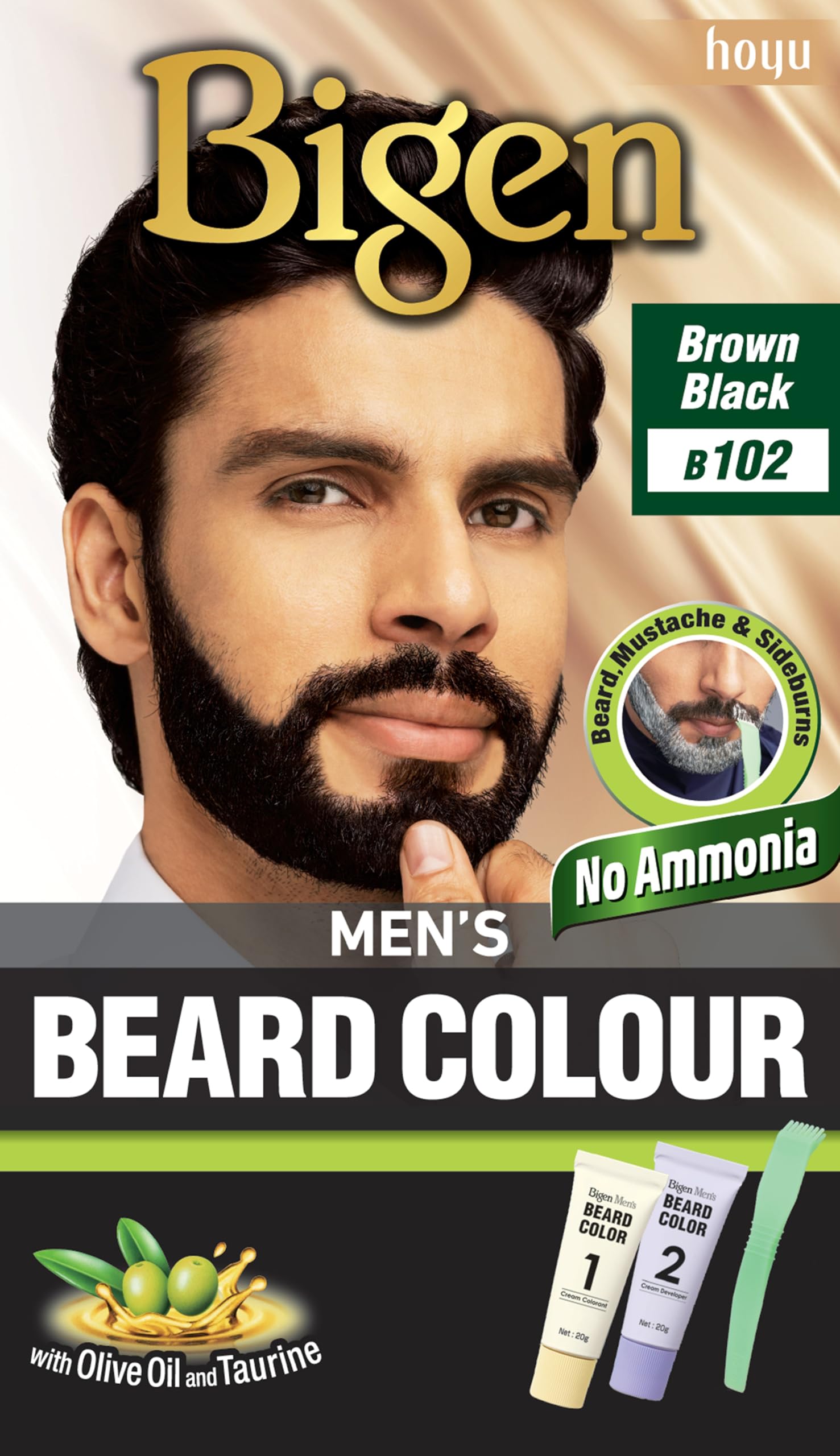 Bigen Men's Beard Color, 40g - Brownish Black B102 (Pack of 1)-picture-52
