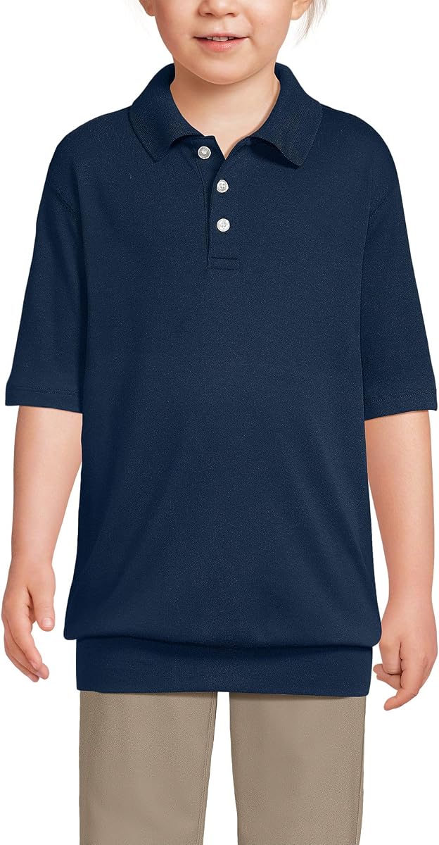 Uniforme escolar Polo de manga corta con parte inferior con banda para niños grandes