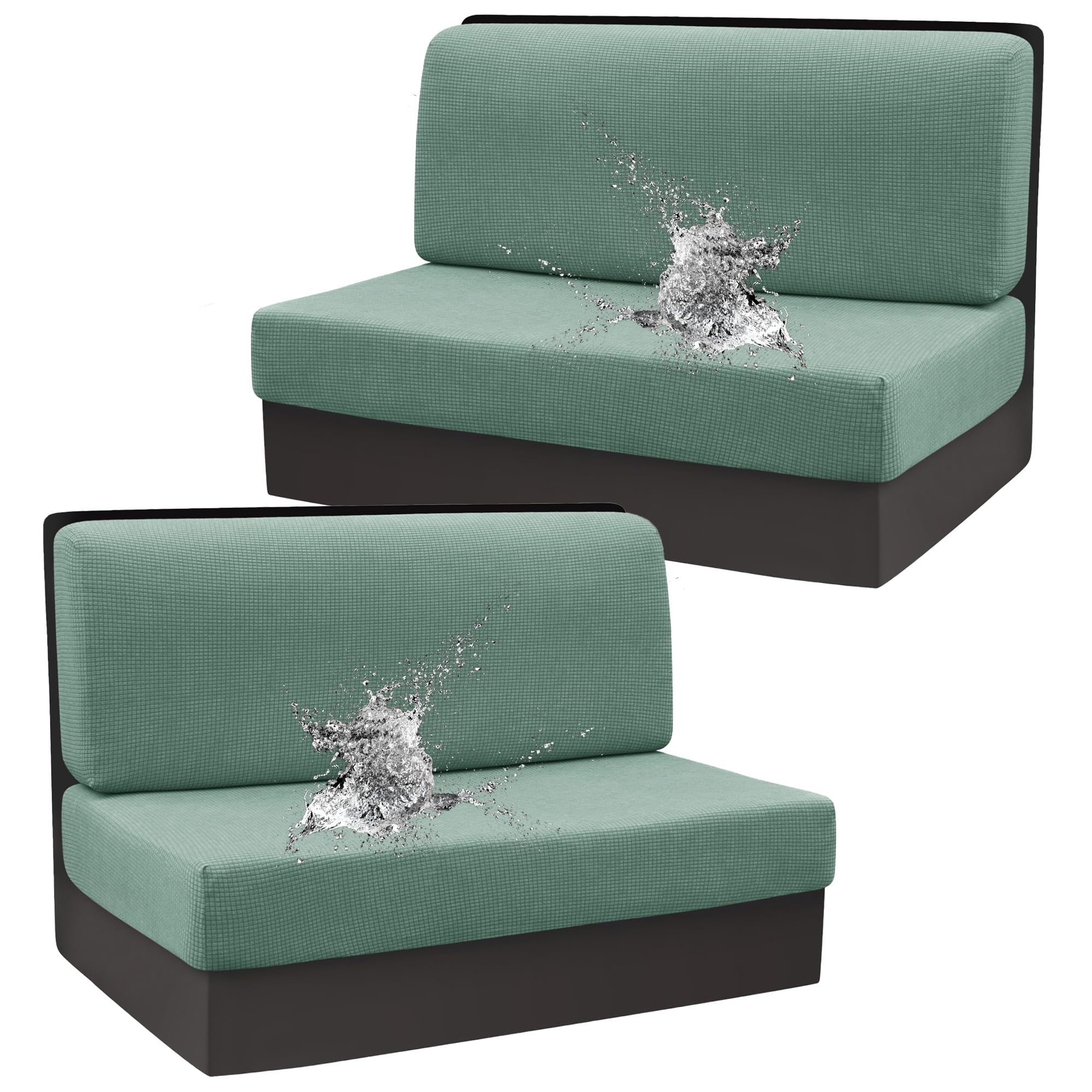 Rosygulls Stretch Rv Dinette Cushion Set, Booth Seats with 1 Backrest & 1 Bench Cover, 38 in Camper Dinette Booth Set, Pine Green