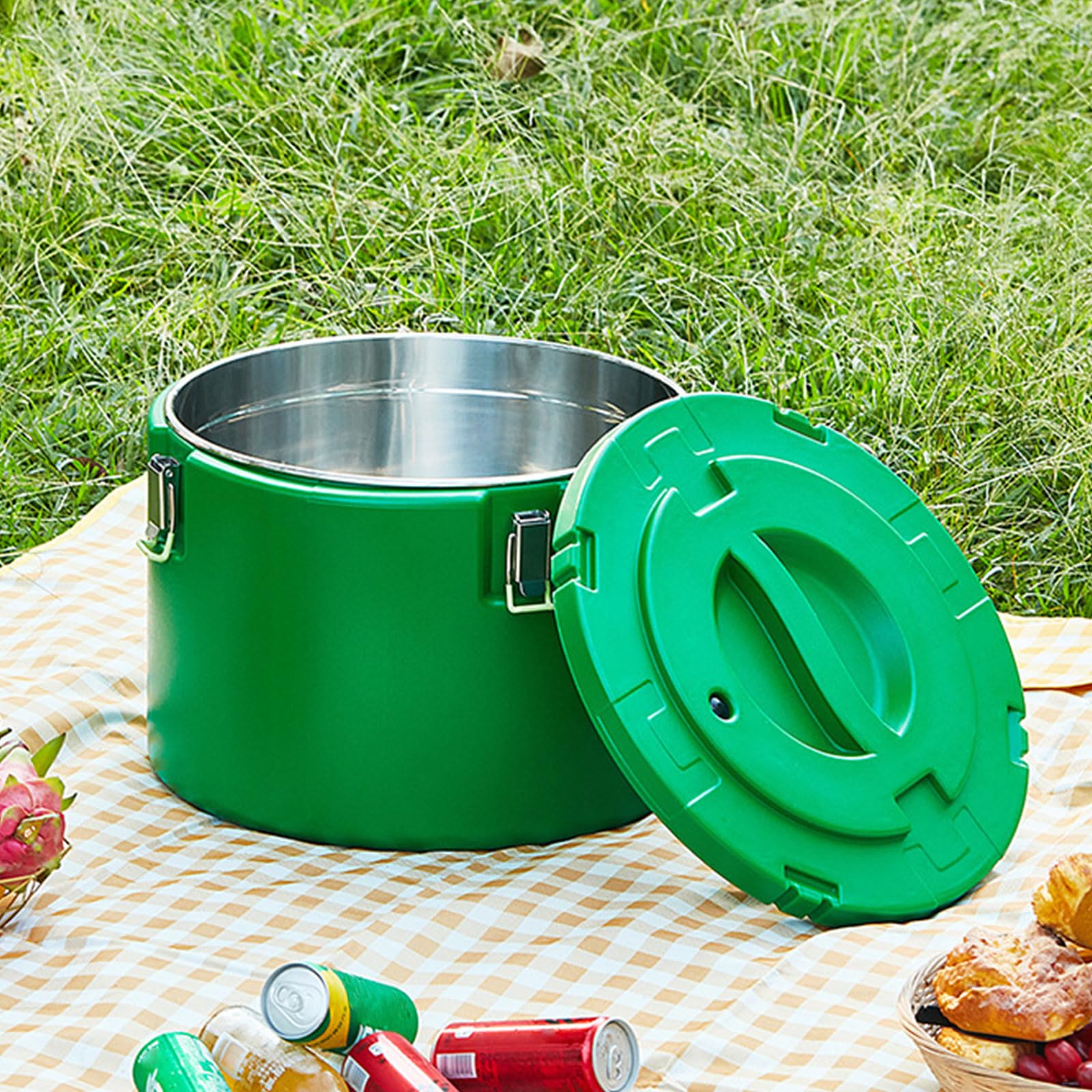 AIZYR Caja De Comida Aislada Portador De Sopa Aislado Calentadores De Alimentos Caja Caliente De Alimentos,Contenedor De Sopa Comercial para Fiesta Restaurante Cantina Hogar,15L