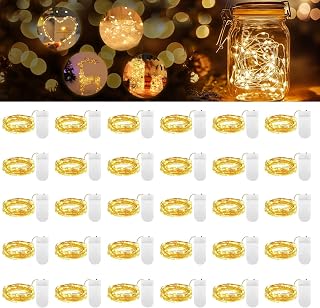 LED Mini Lichterkette mit Batterie Warm weiß DIY kleine Lichterketten Wasserdich Batteriebetrieb Beleuchtung Batteriebetrieben Deko für Flasche Urlaub Weihnachten