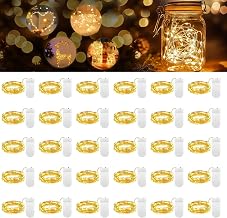 30 Pieces LED String Lights with Batteries 10 LEDs 1 m Micro Copper Wire Garlands Lights Decorative Lights Garland String Lights for Table Garden Wedding Party Christmas Warm White