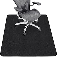 SYCOODEAL Office Chair Mat for Hardwood & Tile Floors - 48"x36" Anti-Slip Protector Rug, Easy Clean Black