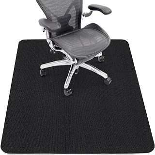 SYCOODEAL Office Chair Mat for Hardwood & Tile Floors - 48"x36" Anti-Slip Protector Rug, Easy Clean Black