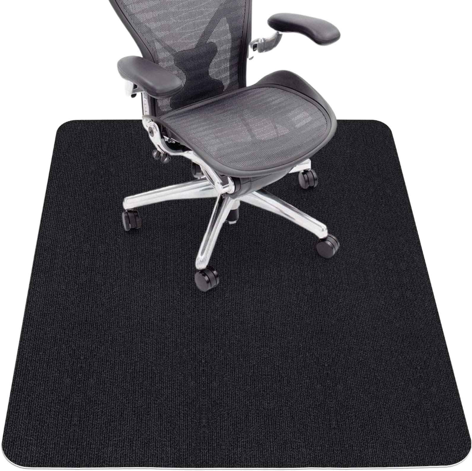 Sycoodeal Office Chair Mat for Hardwood Floor,Computer Gaming Chair Mat,Office Chair Mat for Tile Floor,Large Floor Protector Rug,Anti-Slip,Easy to Clean,Pure Black(48"x36")