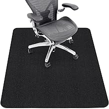 Sycoodeal Office Chair Mat for Hardwood Floor,Office Computer Gaming Chair Mat for Tile Floor,Large Floor Protector Rug,Anti-Slip,Easy to Clean,Pure Black(48"x36")