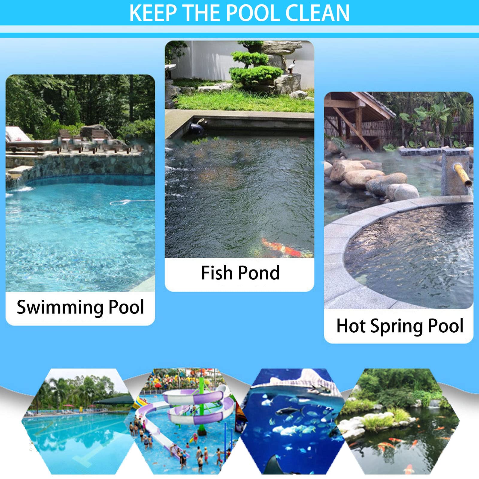 Questo retino per Piscina, Skimmer Professionale per Piscine e laghetti, pulisce Rapidamente Anche i detriti più Fini, Ideale per Spa e laghetti (Asta telescopica Non Inclusa).