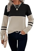 HOTOUCH Womens Jumpers Long Sleeve Crew Neck Sweater Autumn Winter Basic Knitwear Basic Knitted Sweatshirt Casual Plain Pullover S-XXL