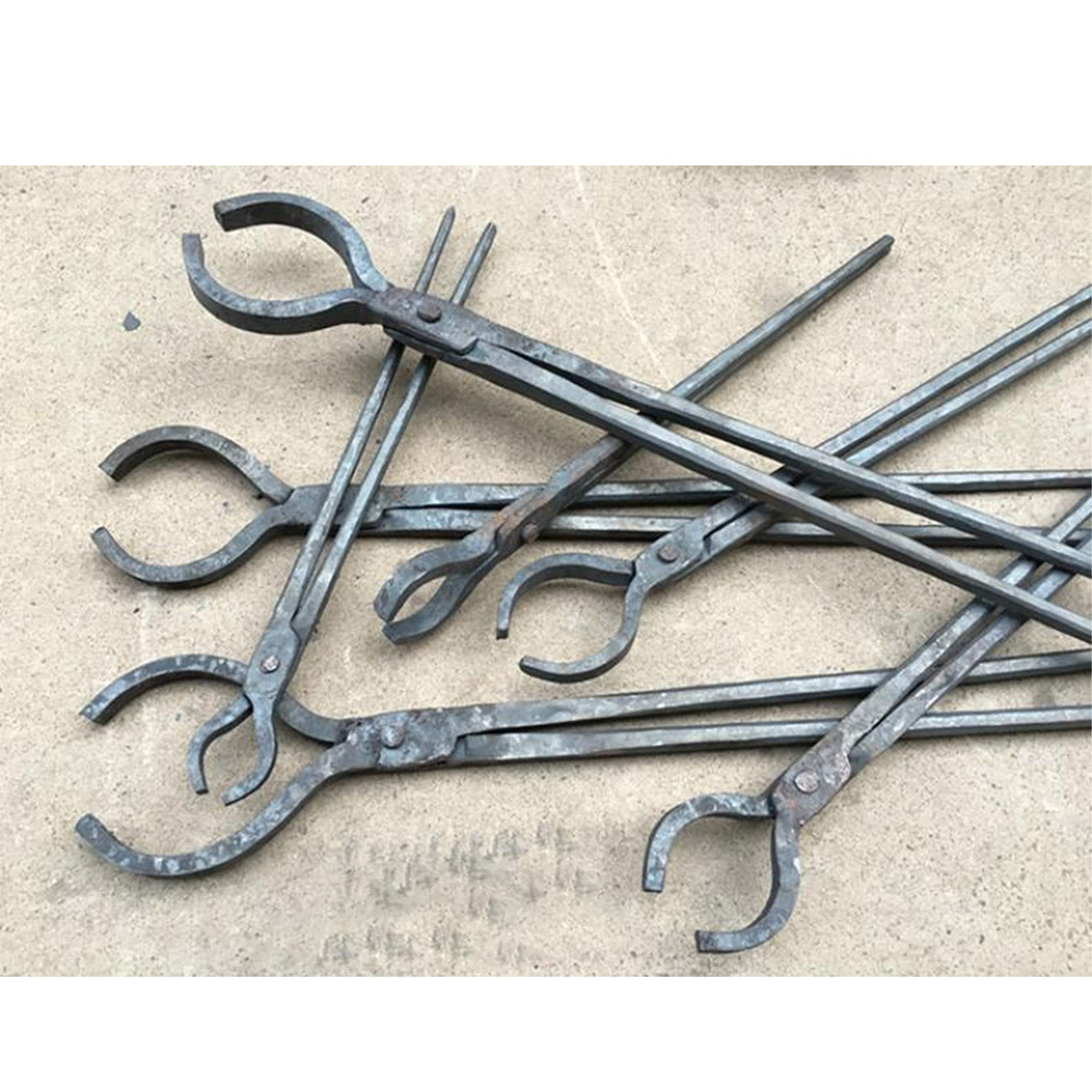 Pinza da fabbro Tenaglia per Fabbri da 440 mm Pinza da fabbro dal naso tondo per strumento incudine Morsa Fucina Pinza da fabbro per Ingegnere Fabbro Forge