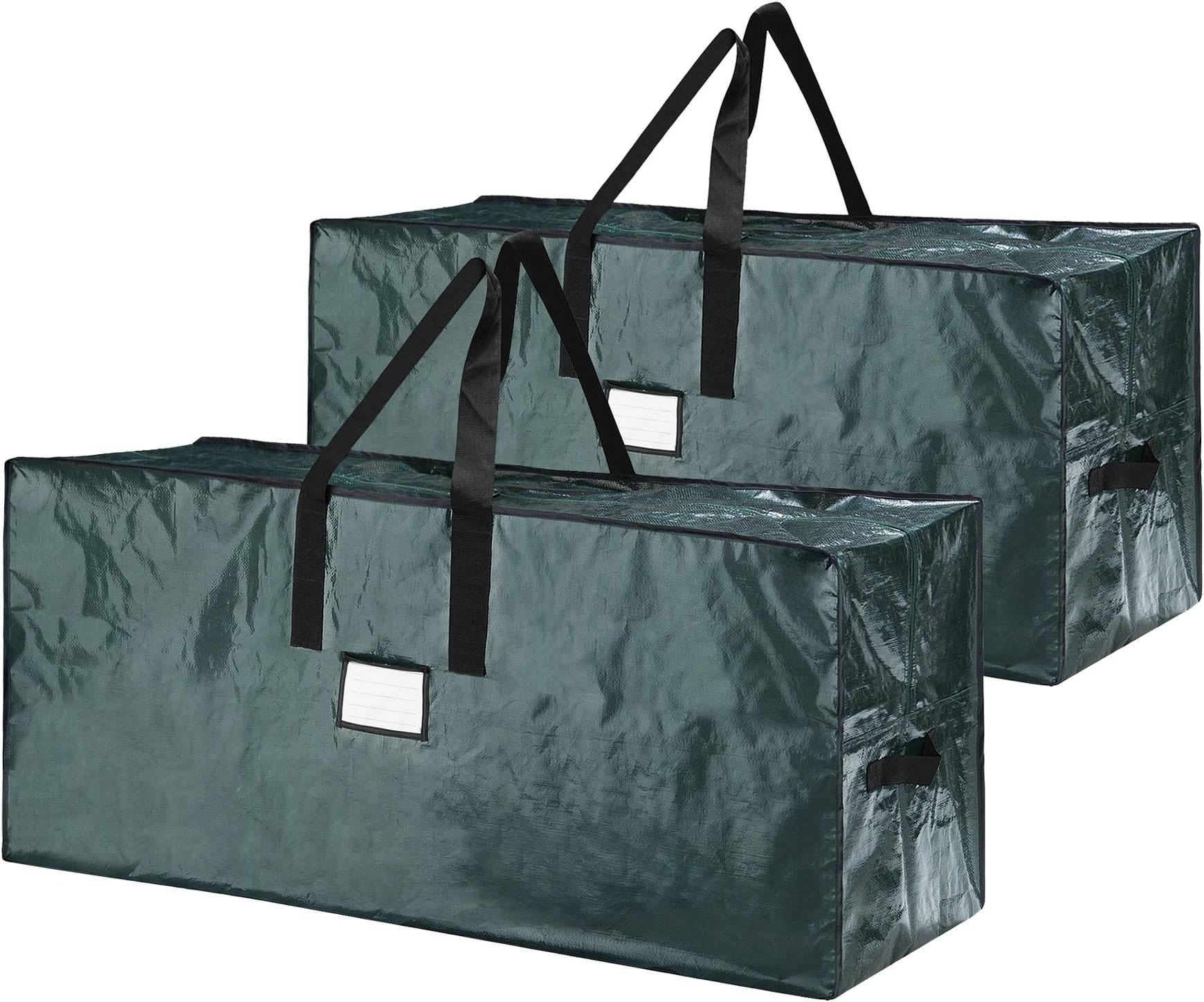 Christmas Tree Storage Bags - Set of 2 Extra-Large Holiday Decoration Totes for Disassembled 9-Foot Artificial Trees and Garlands by Elf Stor (Green)