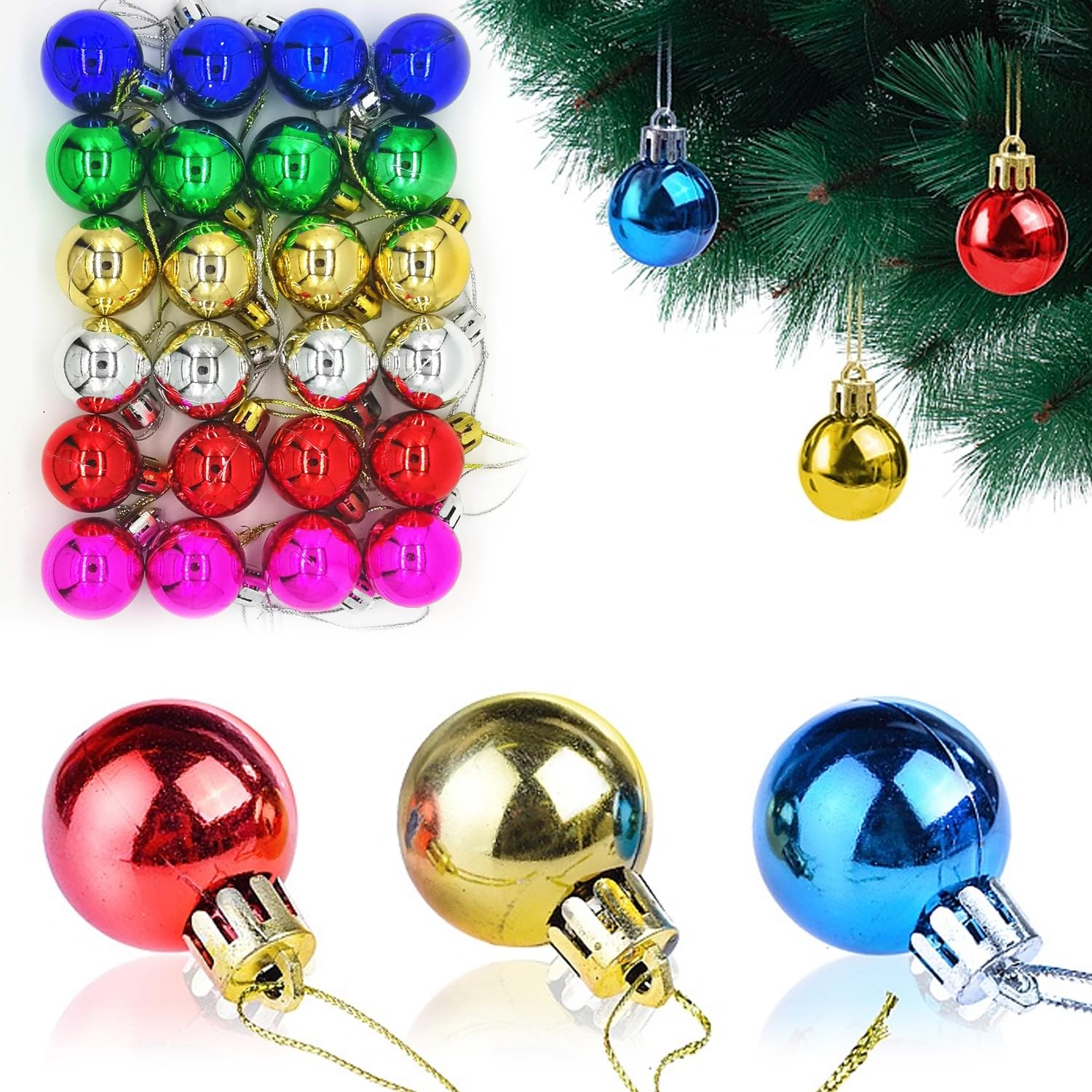 Buy Party Propz Multicolor Hanging Balls 24Pcs Christmas Party