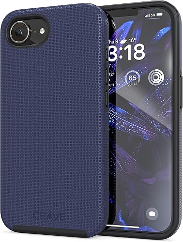 Crave Dual Guard - Funda compatible con iPhone 16e, protección a prueba de golpes, funda de doble capa para iPhone 16e (6.1 pulgadas), azul marino