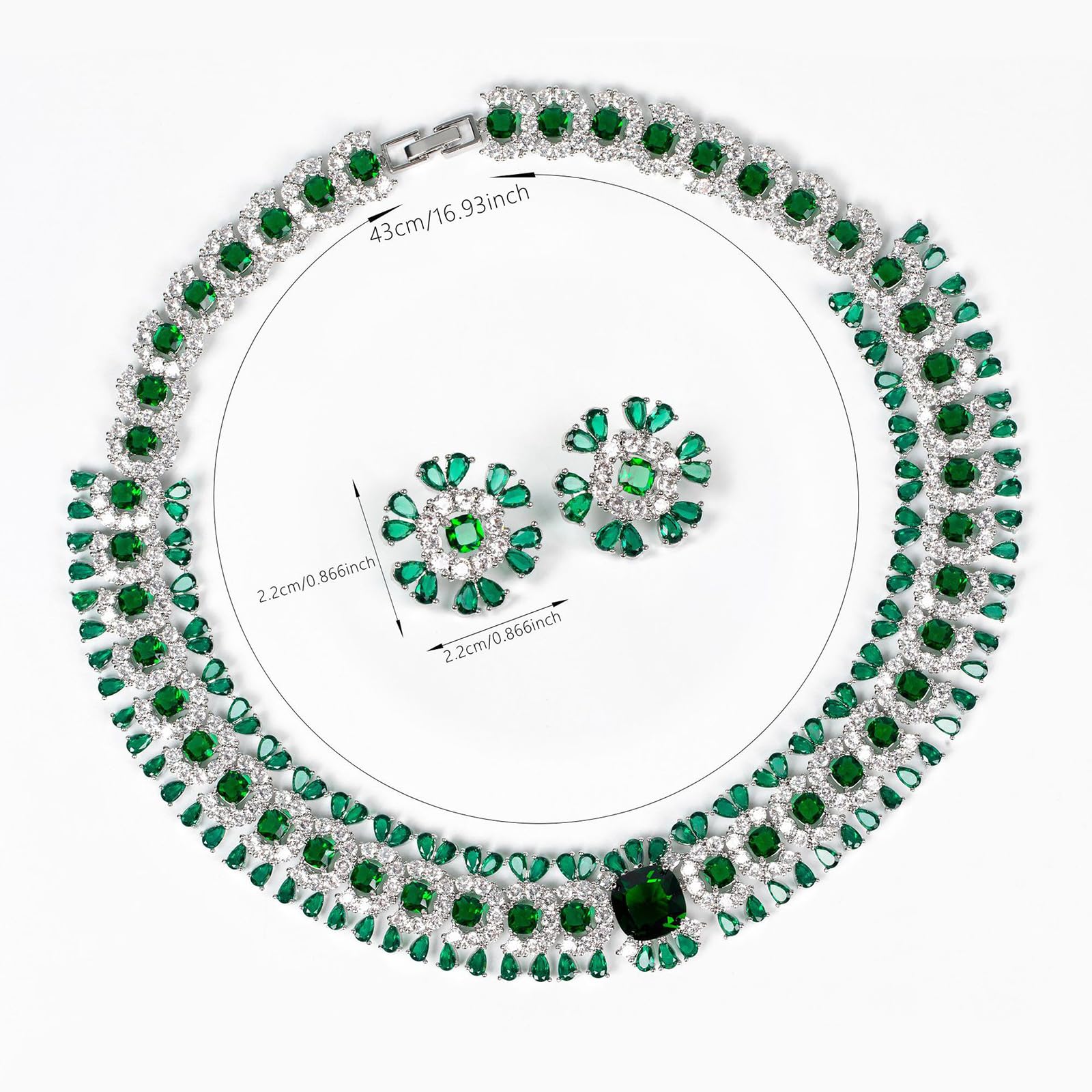 Juego de collar y pendientes de diamantes de imitación