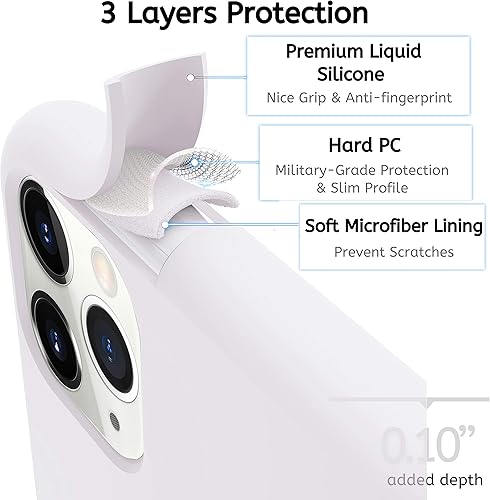 Miniatura 5 de IceSword - Funda de gel de silicona líquida para iPhone 11 Pro Max (anticaída, cuerpo completo, antigolpes, antideslizante, protección de cámara