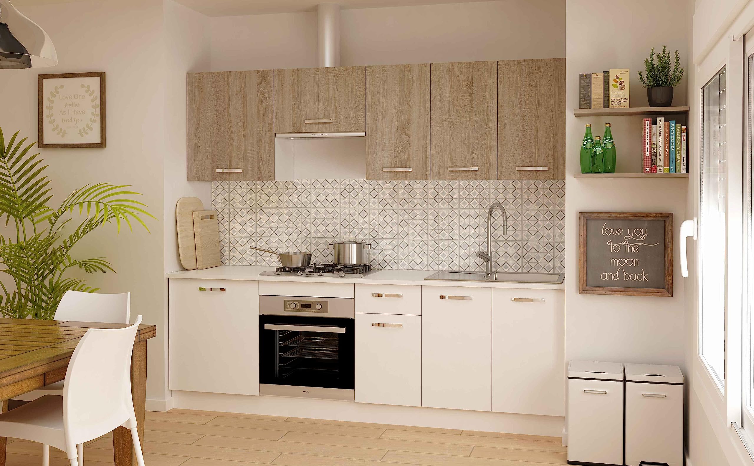 HOGAR24 ES - Mueble Bajo de Cocina Cajon + Puerta Color Blanco, Medidas: 85 x 40 x 58 cm