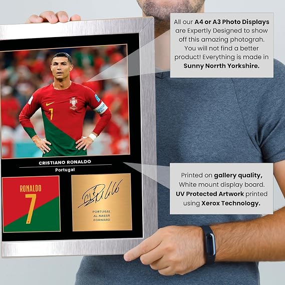 Cristiano Ronaldo Signed Poster Print – Portugal National Team Tribute Wall Art with Signature & Jersey Number – Al-Nassr Forward Memorabilia for Fans and Collectors, A1 HUGE Poster Print (840x594mm)