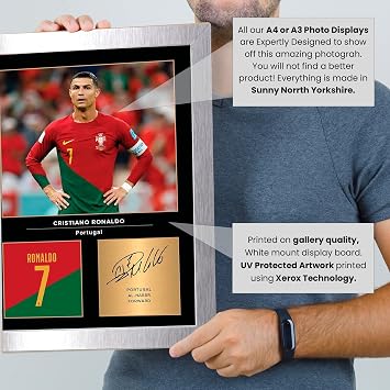 Cristiano Ronaldo Signed Poster Print – Portugal National Team Tribute Wall Art with Signature & Jersey Number – Al-Nassr Forward Memorabilia for Fans and Collectors, A1 HUGE Poster Print (840x594mm)