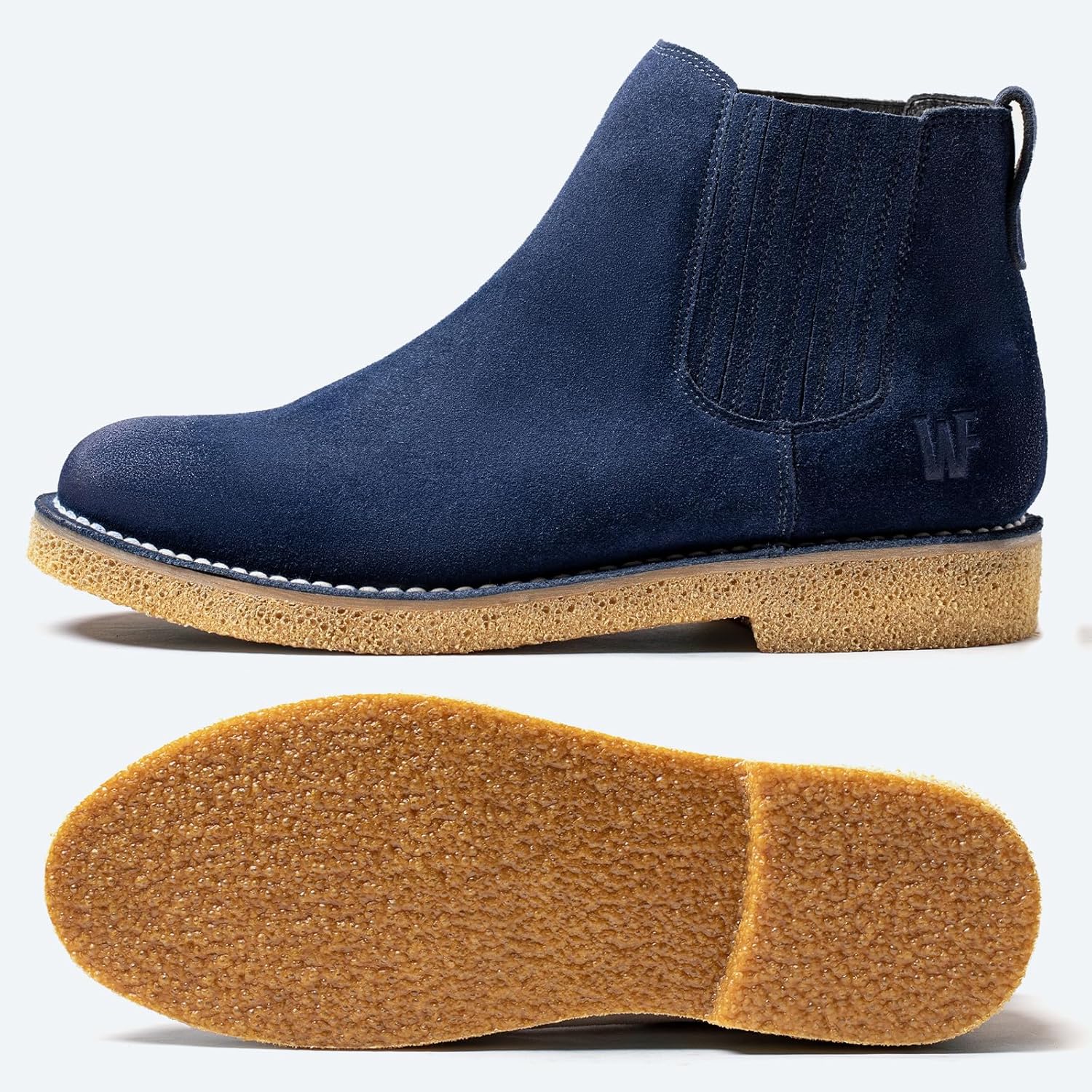Men's Welted Suede Leather Chelsea Boots Lightweight Rubber Foam Sole Casual Ankle Boot - Image 4