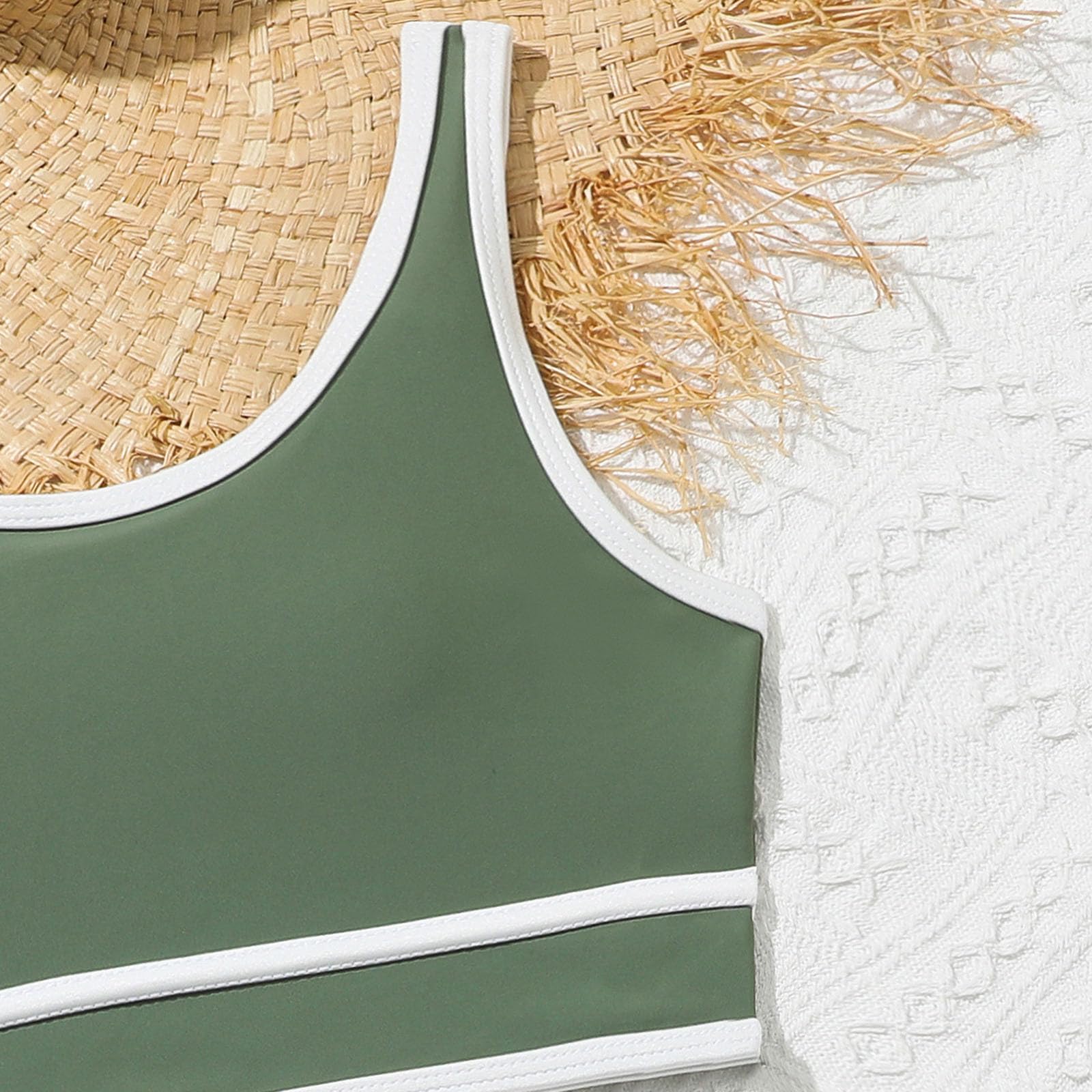 Generisch Bañador deportivo para niñas con pantalones cortos, juego de bikini de 3 piezas, trajes de baño deportivos