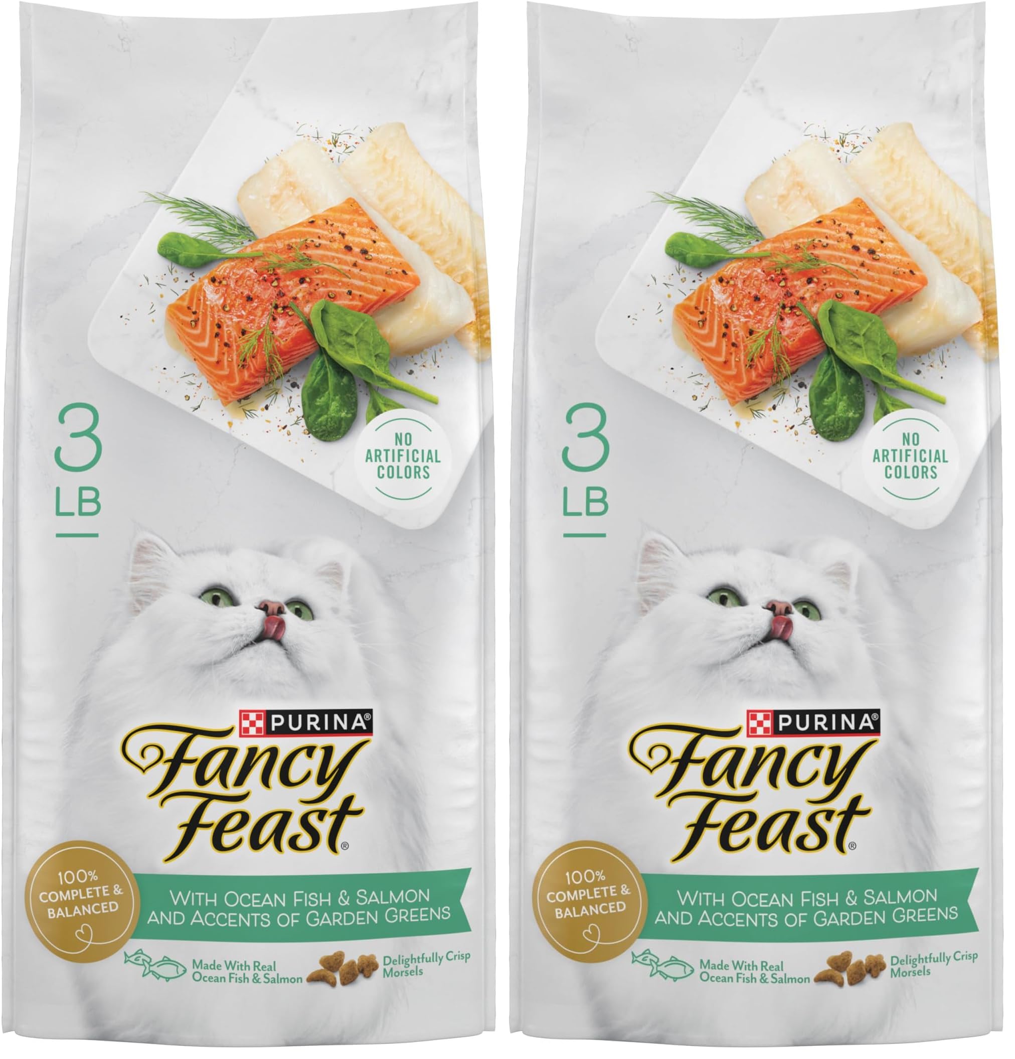 Fancy Feast Purina Dry Cat Food with Ocean Fish and Salmon - 3 lb. Bag (Pack of 2) 3 Pound (Pack of 2)