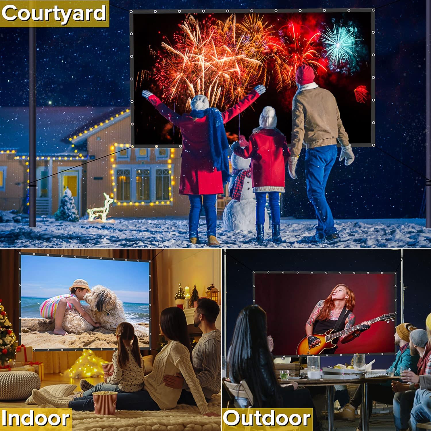 Limited Projector Screen 180 inch, Upgraded PVC Black Backing 4K 16:9 HD Portable Projector Screen, Premium Indoor Outdoor Movie Screen Anti-Crease Projection Screen for Home Theater Backyard Movie. Discount Projector Screen 180 inch, Upgraded PVC Black Backing 4K 16:9 HD Portable Projector Screen, Premium Indoor Outdoor Movie Screen Anti-Crease Projection Screen for Home Theater Backyard Movie.