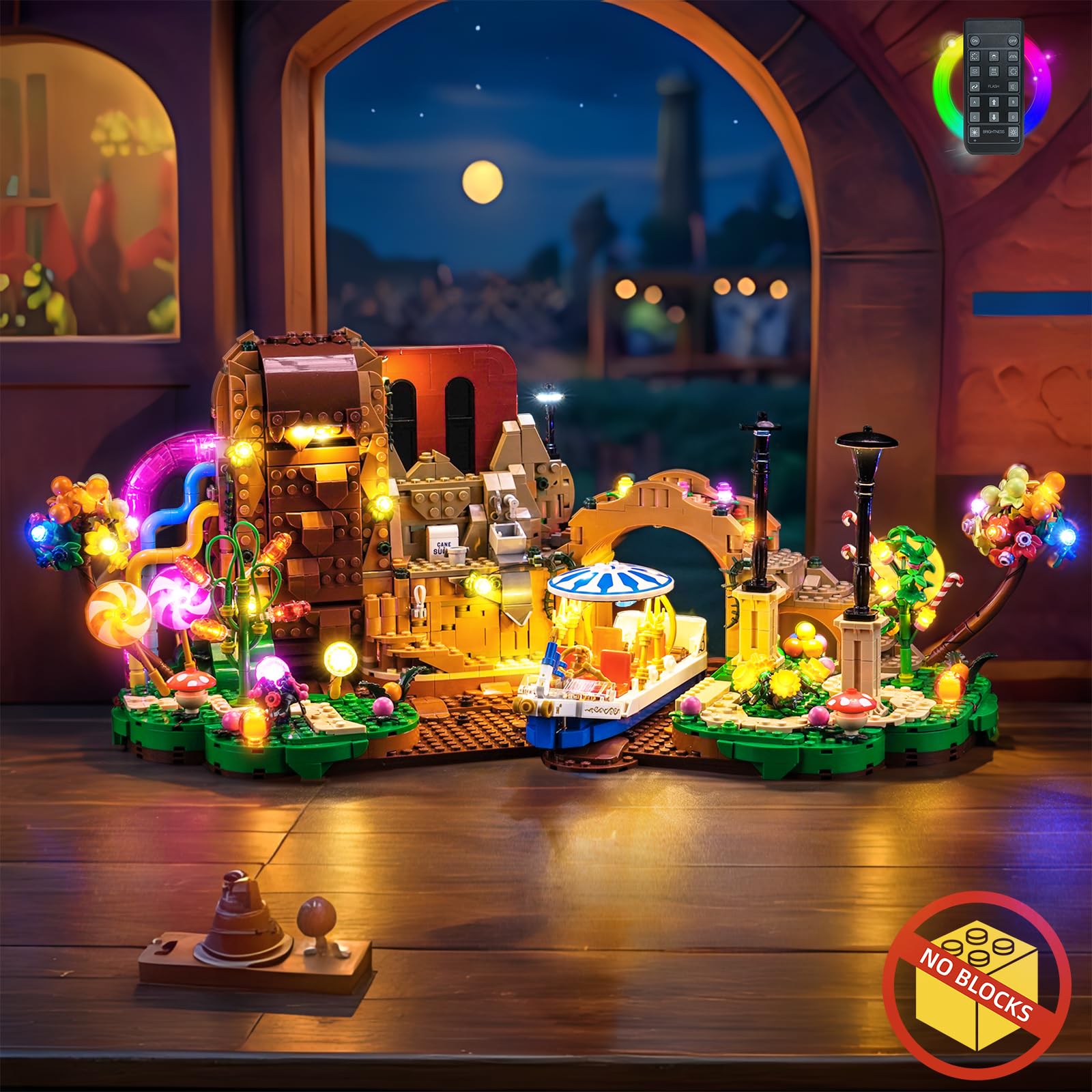 Remote Control Led Light Set Compatible with Lego Willy Wonka & the Chocolate Factory 21360 (No Model) - Image 4