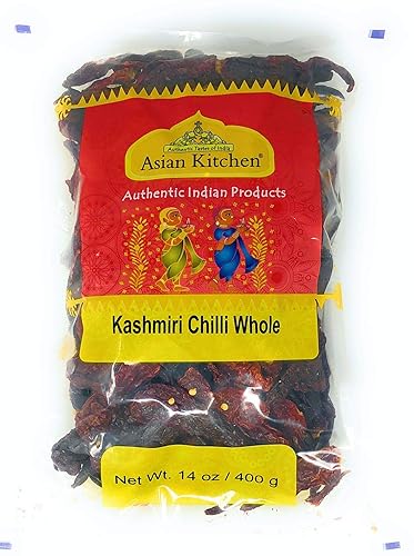 Miniatura 1 de Asian Kitchen Kashmiri Chilli sin tallo bajo calor 14 onzas 1411oz  Todo natural vegano apto para gluten sin OMG origen indio