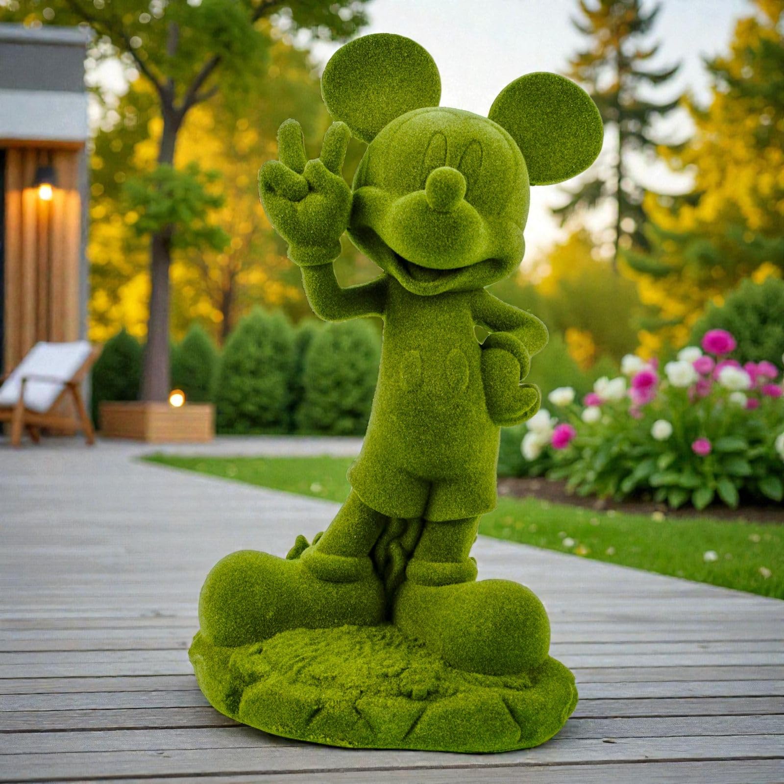 Mickey Mouse - Statuetta decorativa da giardino in poliresina, 20,5 cm, con licenza ufficiale, resistente alle intemperie, per giardino, balcone e soggiorno, elegante idea regalo