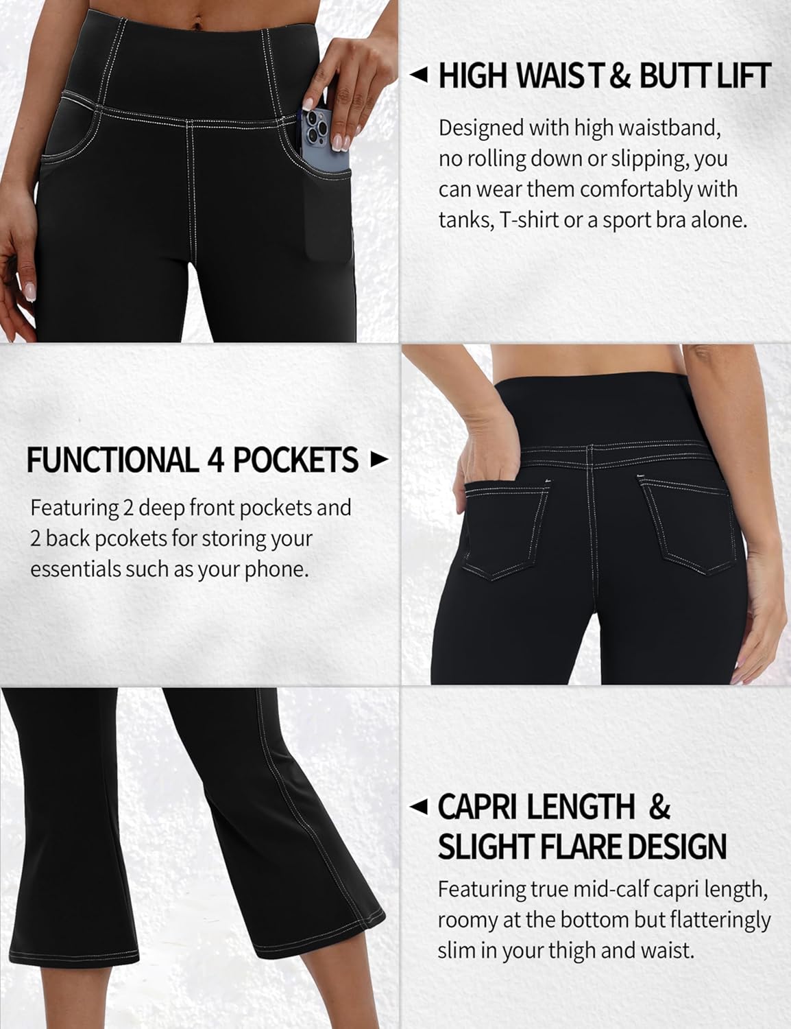 VOOVEEYA Women's Bootcut Leggings - Bootleg Yoga Pants Flare with 4 Pockets,Tummy Control High Waisted Casual Dress Pants - Image 5