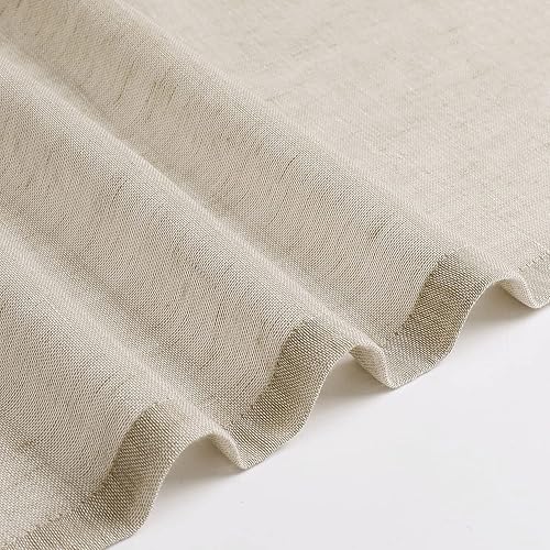 Miniatura 9 de Miss Seltex - Cortinas traslúcidas de lino natural para sala de estar, elegantes cortinas lisas para ventana, con ojales, parte superior filtrante