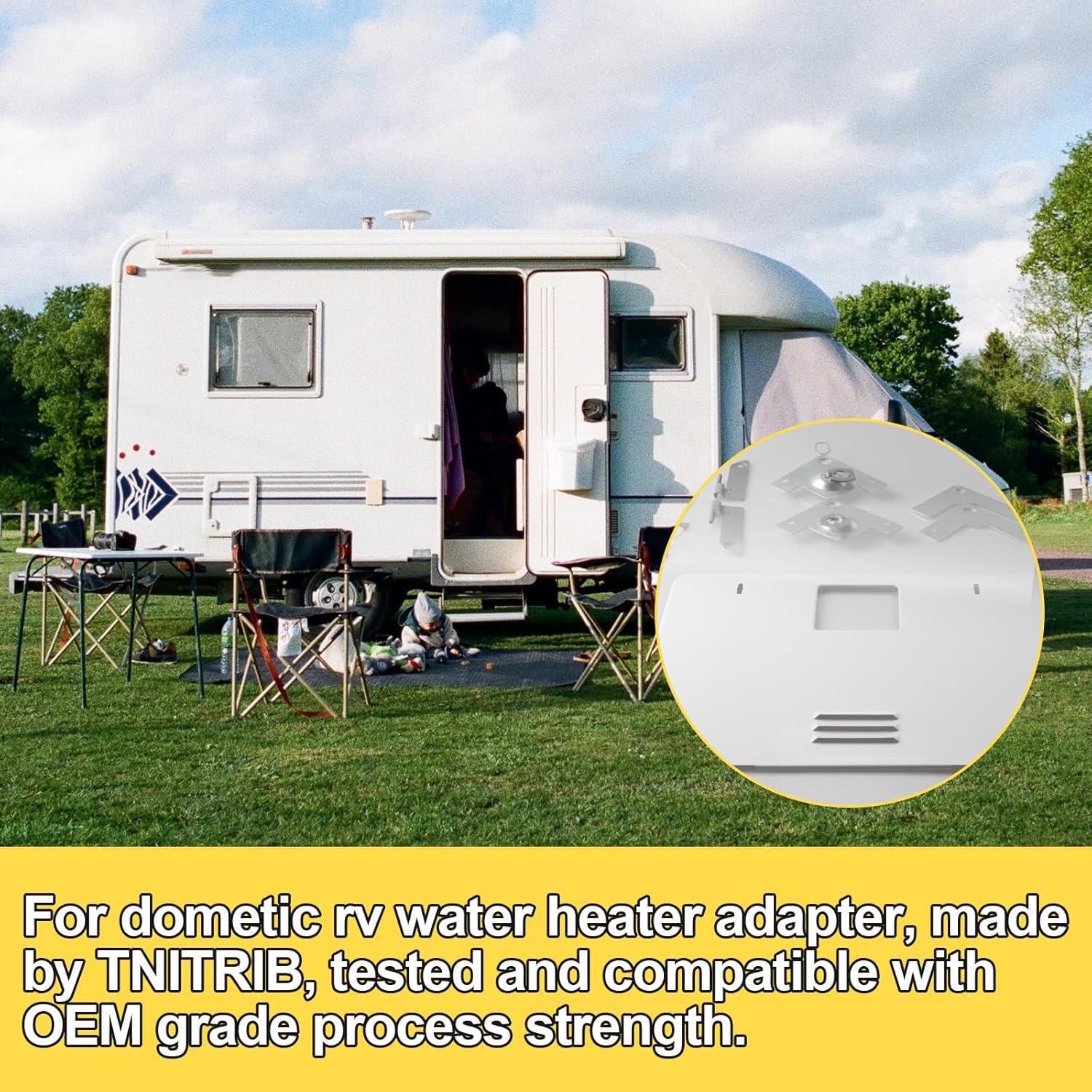 for Dometic 94946 RV Water Heater Door Conversion Kit, Compatible with Dometic/Atwood GCH6A-10E 6 Gallon, WH-6GA WH-6GEA WH-9GEA Water Heater (White)