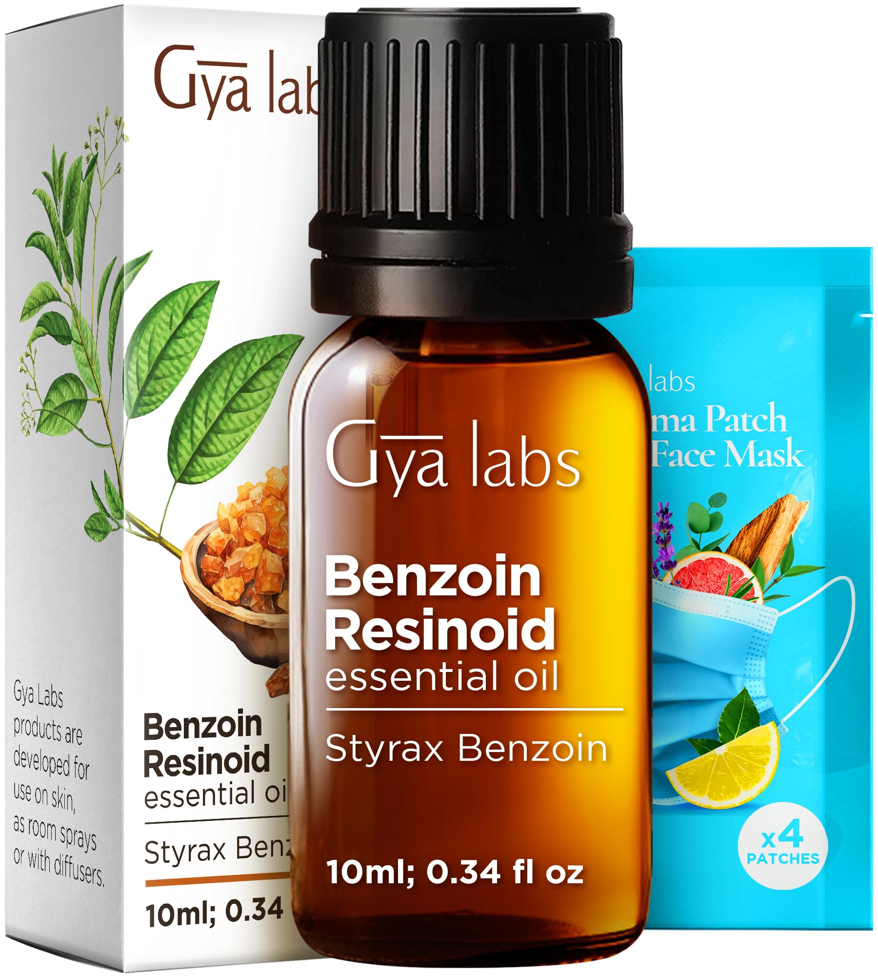 Gya Labs Benzoin Resinoid Essential Oil - 0.34 Fl Oz - for Hair, Skin, Diffuser, Aromatherapy & DIY Candle Making ScentClimatePartner certified