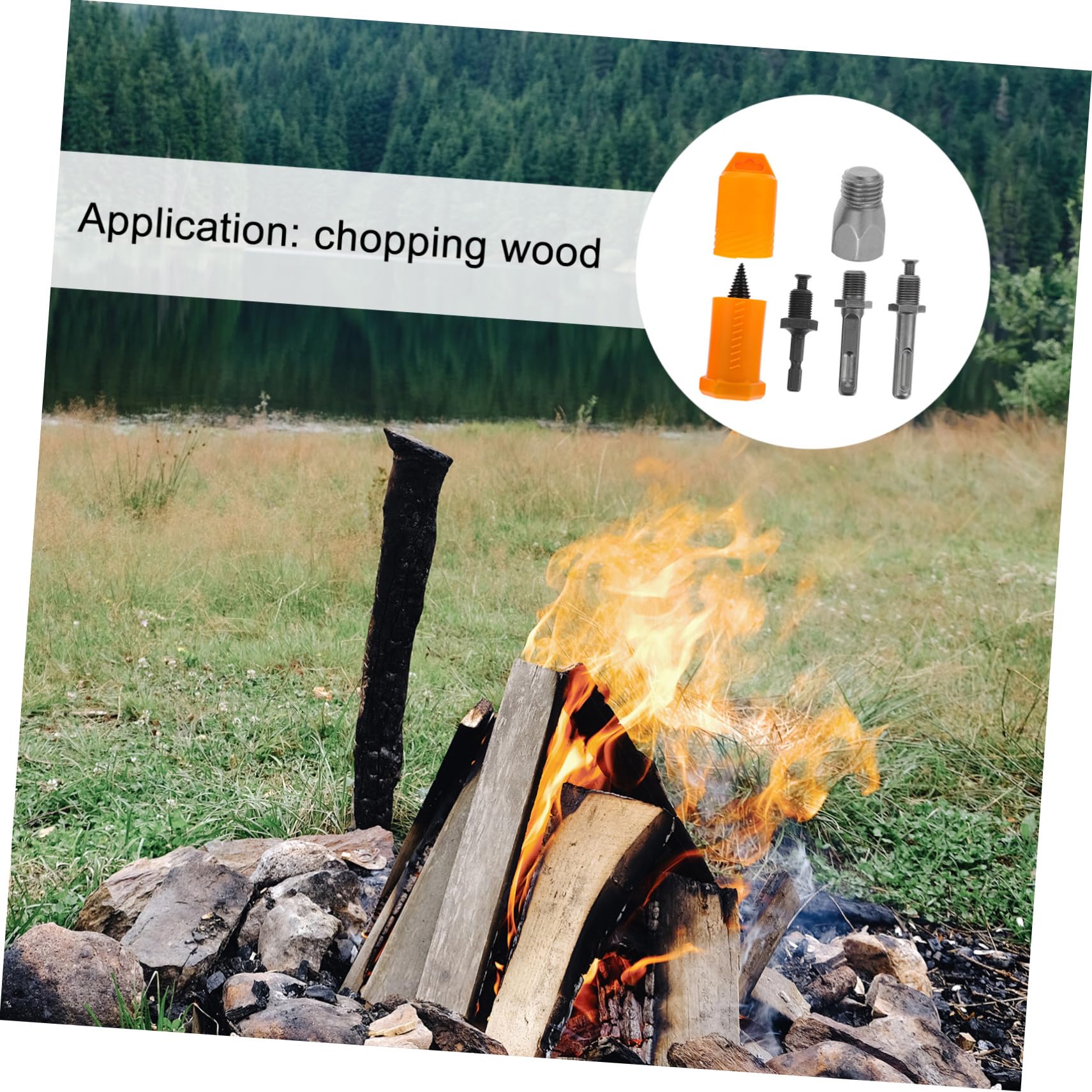 Kit de Forets à Fendre le Bois de Chauffage, 4 Pièces en Acier