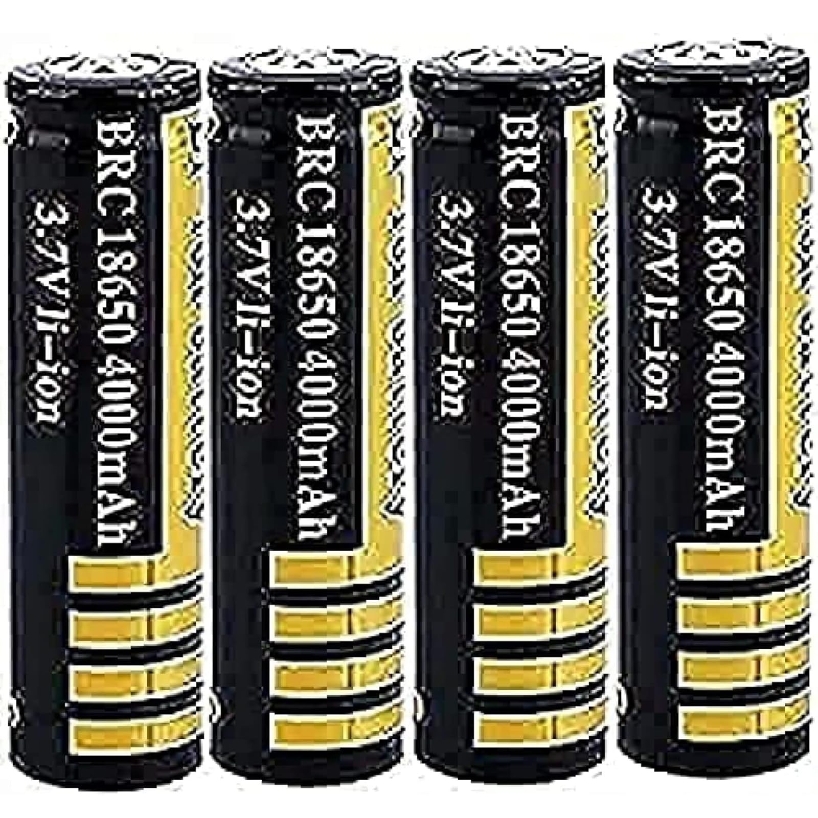 TLYA Batteria di Liti di Litilità 3,7 Ricaricabile 4000 mAh Pulsante di Grande capacità Batteria Batterie per Torcia A LED, Faro, Campane,2pcs