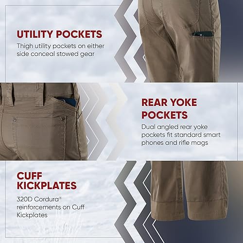 Miniatura 3 de Vertx Pantalones Técnicos Cutback Estándar para Hombre Equipo Táctico con Bolsillos Ligeros Elásticos de Secado Rápido Atléticos para Exteriores