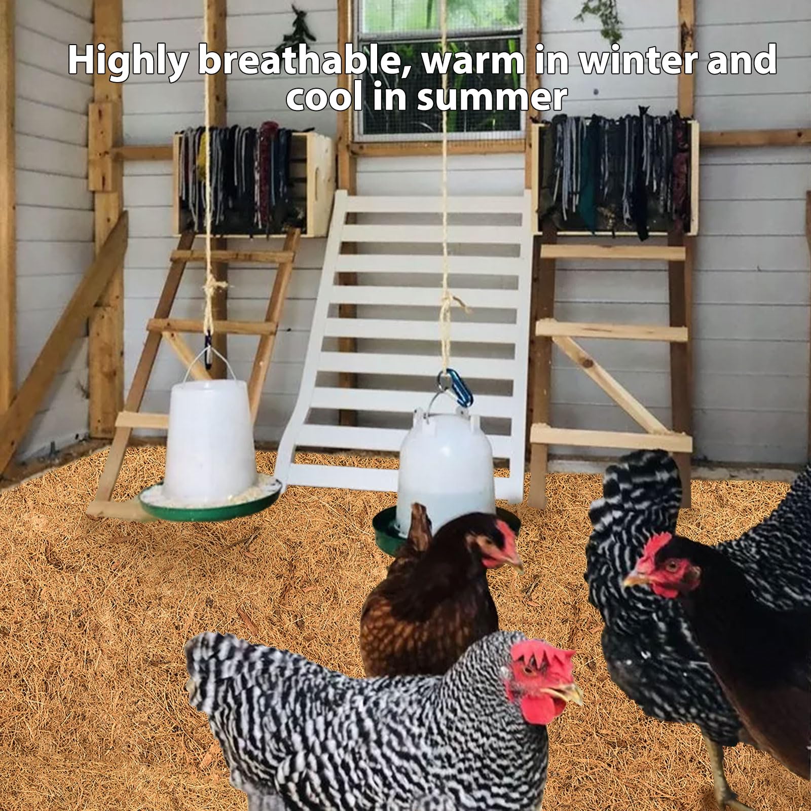 Lot de 10 Disque de Paillage Coco,Tapis Coco pour Plante Poules, pour Pondoirs et Doublures Réutilisables pour Poulaillers Nids