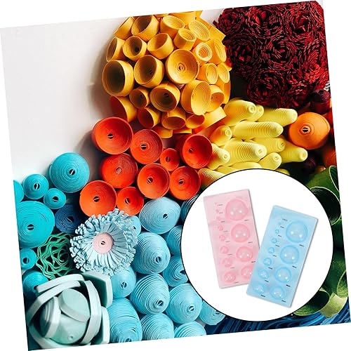 Miniatura 7 de SEWACC 16 piezas de tiras moldeadoras de papel, mini plantillas, herramientas de papel de media cúpula, moldes para creaciones de bricolaje, moldes