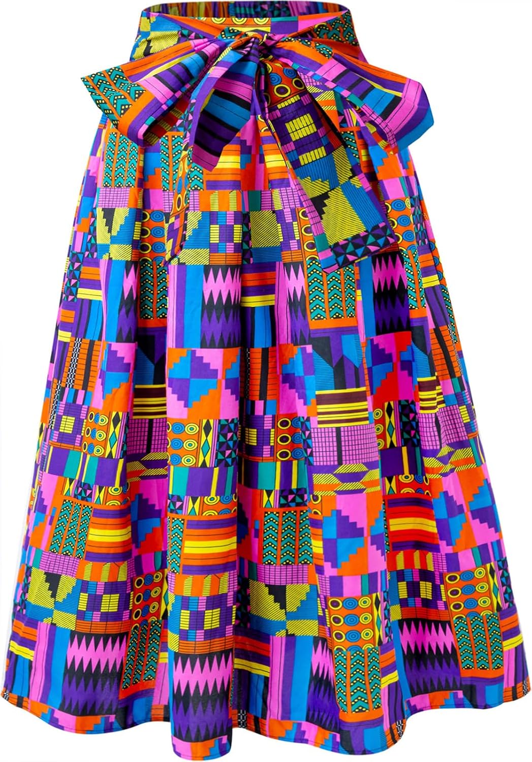 HongyuAmy Women African Print Skirt Dutch Ankara Wax Print Full Circle Skirt