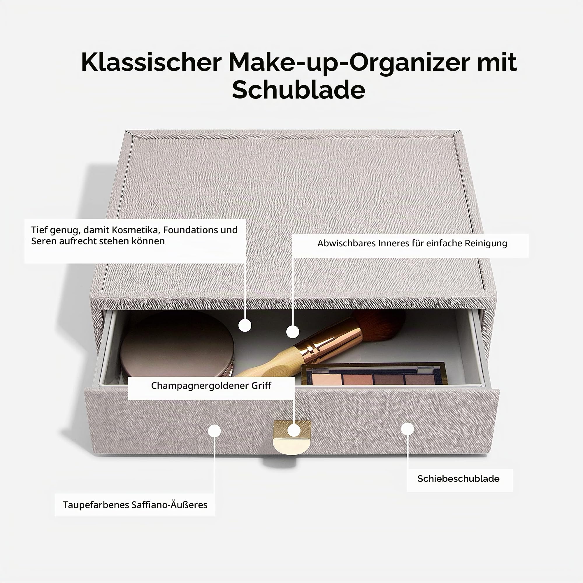Stackers Taupe Makeup Organiser Drawer