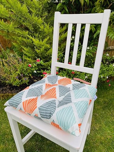 Miniatura 3 de Almohadillas de asiento coloridas cojines de asiento para jardín, cocina, comedor, escritorio, cojines de piso (2 piezas de cojines estampados de