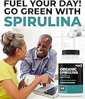 Vista 3 de Renew Actives Espirulina orgánica de 1000 mg por 2 cápsulas – Superalimento para hombres y mujeres – Apoya la energía, el bienestar y la función